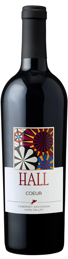 Bottle image of 2022 HALL Coeur Cabernet Sauvignon against a white background.